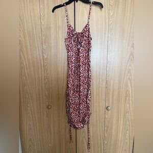 Red Floral Midi Dress